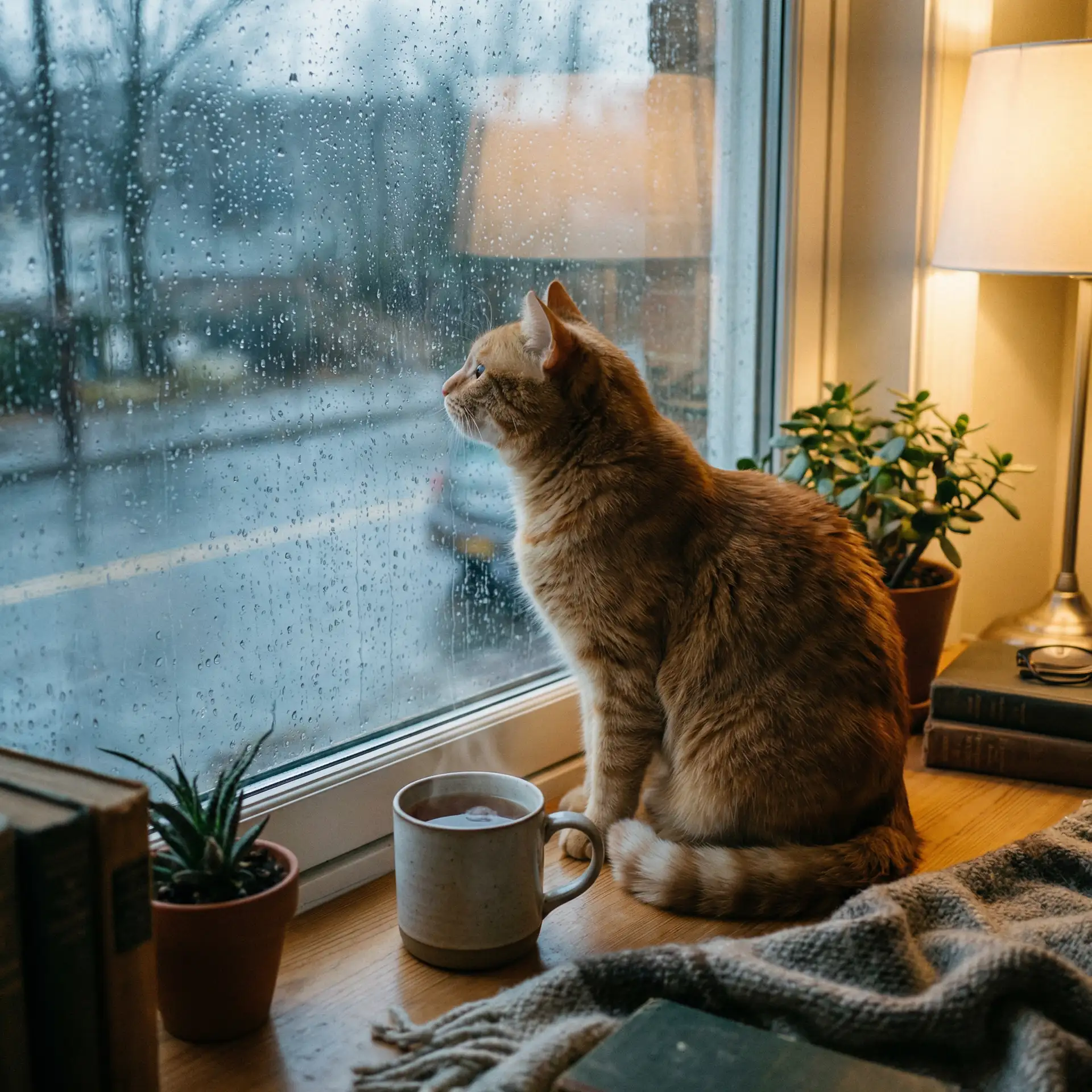 猫咪望着窗外的雨 - 为什么有网连不上appstore